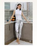 Moda Çizgi Kadın Micro Desenli Tayt Beyaz 5920 Marketplace