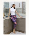 Moda Çizgi Kadın Micro Desenli Tayt Mor 5920 Marketplace