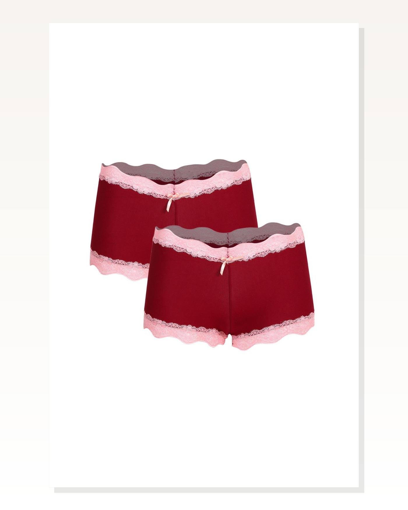 Moda Çizgi Kadın Pamuklu 2li Boxer Bordo 40265 Marketplace blank