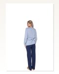 Kadın Moda Çizgi Uzun Kol Penye Pijama Takımı Lila 41110