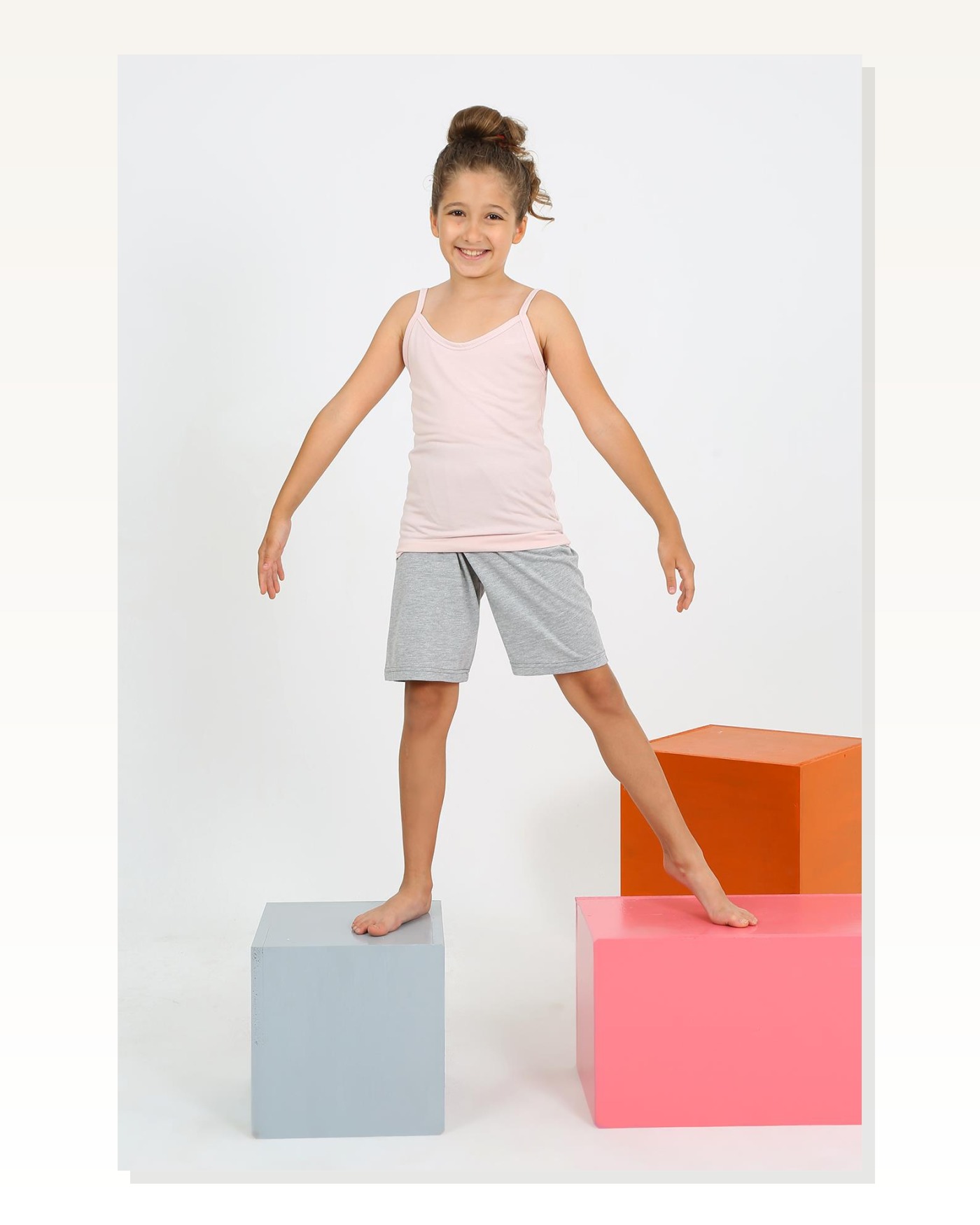 Moda Çizgi Kız Çocuk İp Askılı Şortlu Penye Pembe Pijama Takım 20430 Marketplace blank