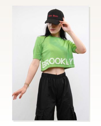 Moda Çizgi Knitwear Crop Green