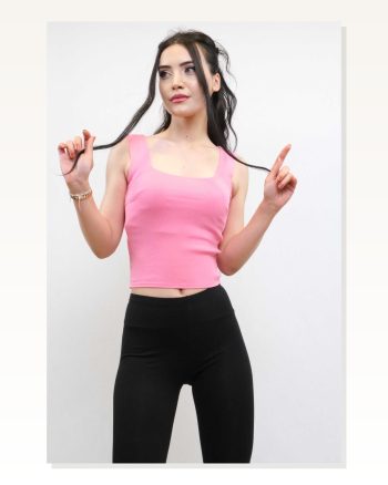 Moda Çizgi Knitwear Undershirt Pink