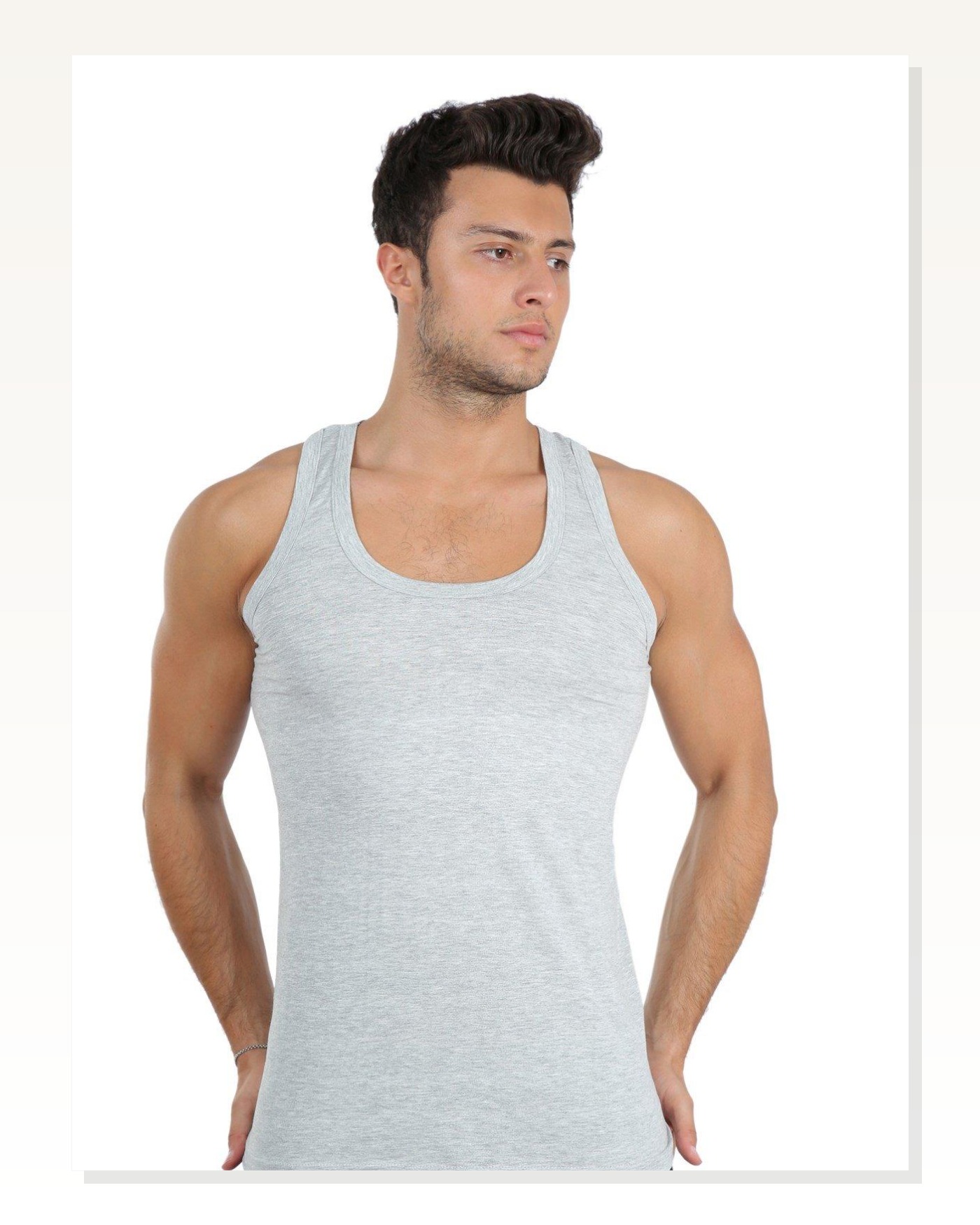 Moda Çizgi Men's Combed Cotton Gray 6566 Marketplace blank