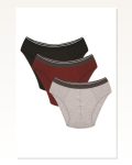 Moda Çizgi Men’s Cotton 3-Piece Black Claret Red Gray Lycra Slip 40125 Marketplace