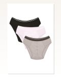Moda Çizgi Men’s Cotton 3-Piece Black White Gray Lycra Slip 40123 Marketplace