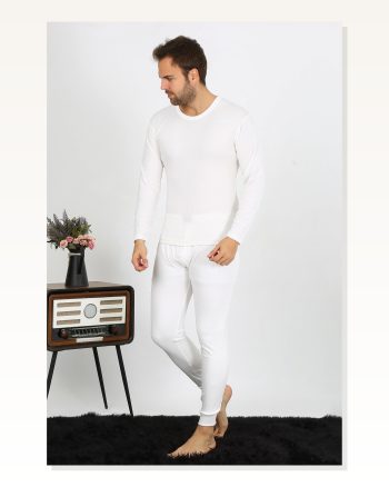 Moda Çizgi Men's Cotton Ecru Underwear Set 19103