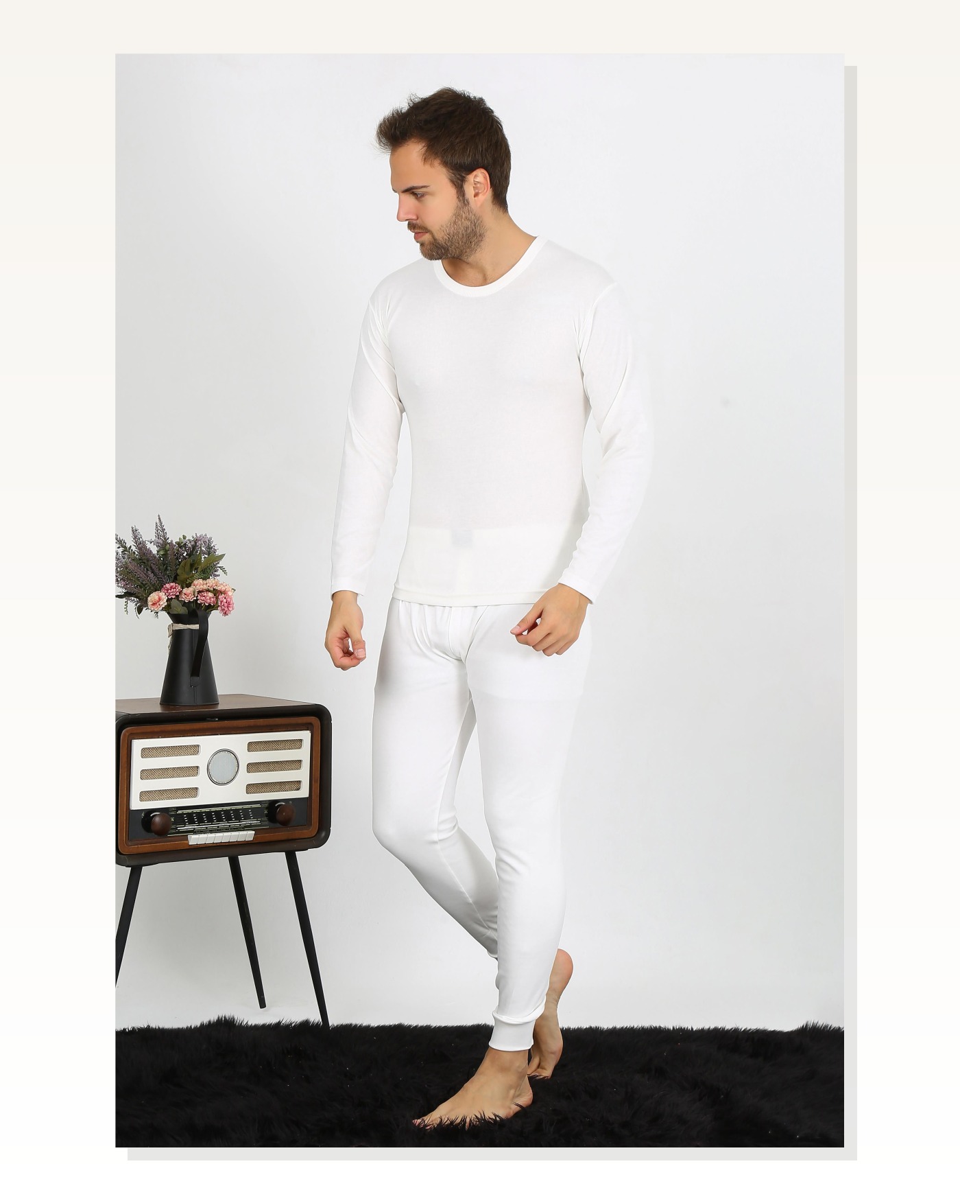 Moda Çizgi Men's Cotton Ecru Underwear Set 19103 Marketplace blank