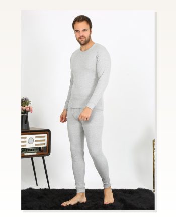 Moda Çizgi Men's Cotton Gray Underwear Suit 19103