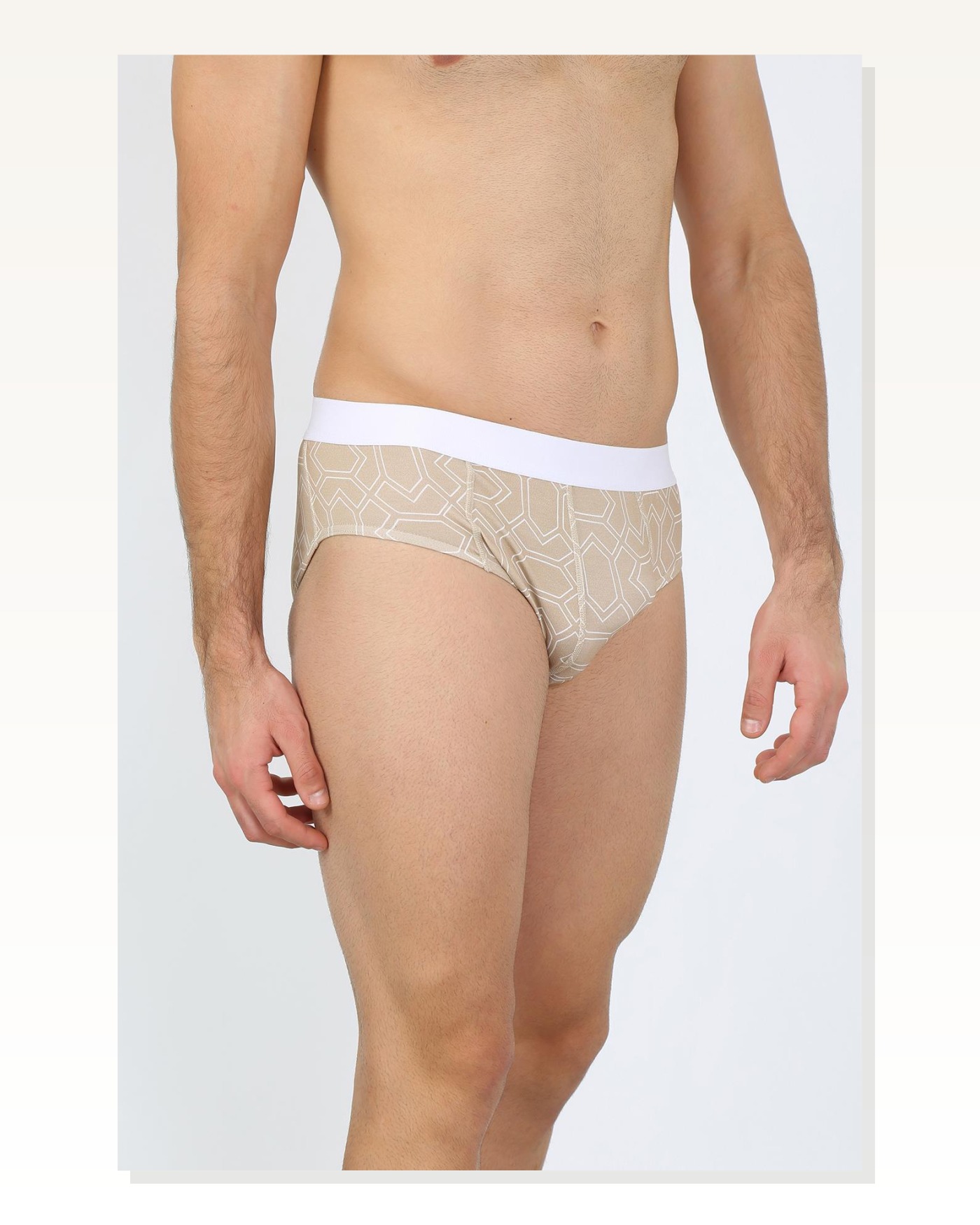 Moda Çizgi Men's Cotton Patterned Lycra Slip Cream 40131 Marketplace blank
