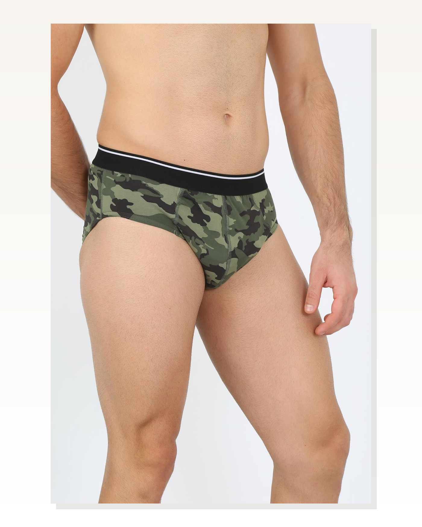 Moda Çizgi Men's Cotton Patterned Lycra Slip Khaki 40131 Marketplace blank