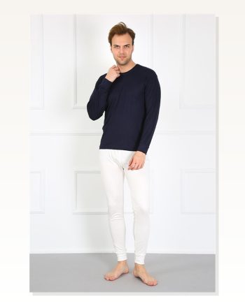 Moda Çizgi Men's Cotton White Single Bottom Underwear 19102