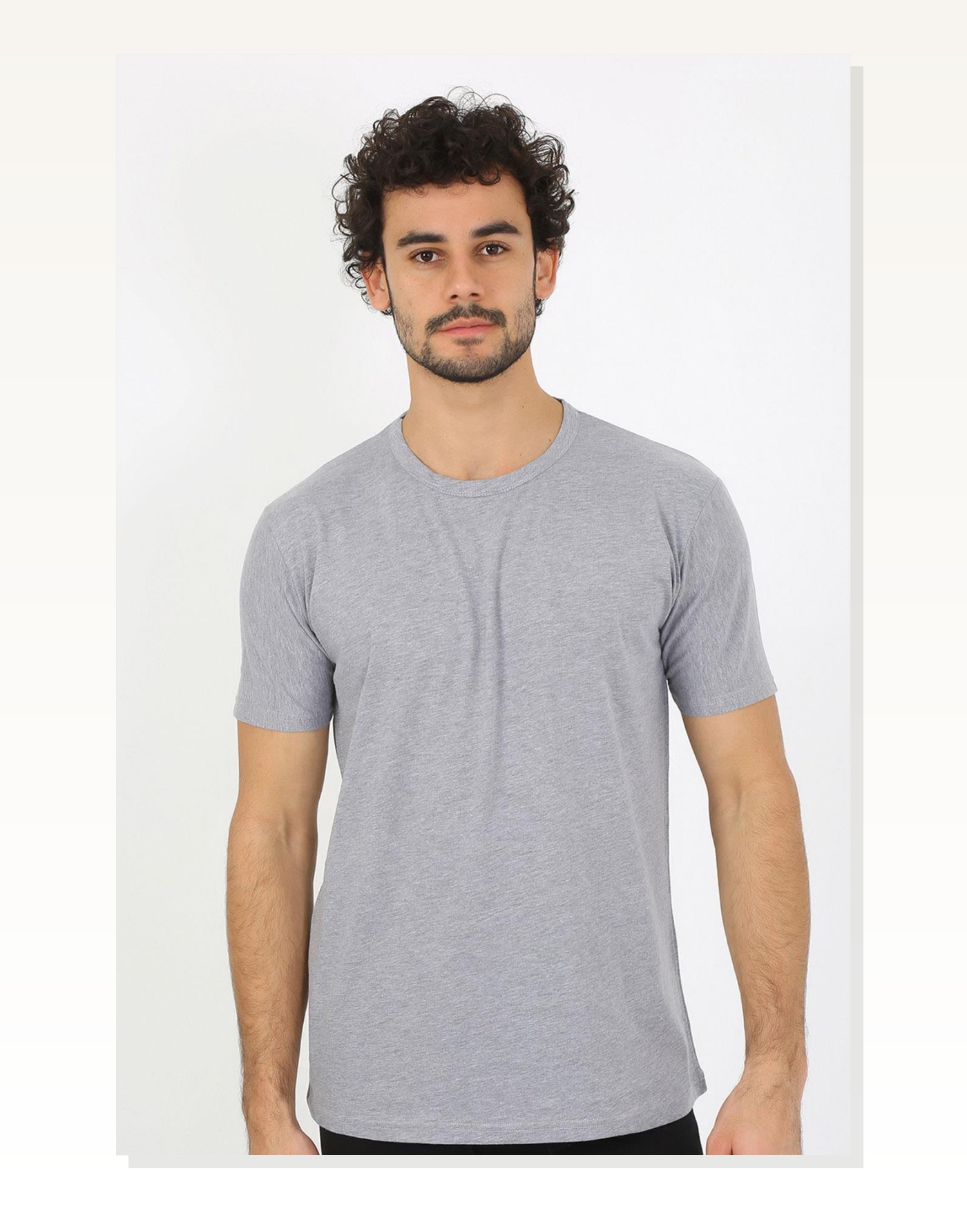 Moda Çizgi Men's Crew Neck Gray Combed Cotton Undershirt 6567 Marketplace blank