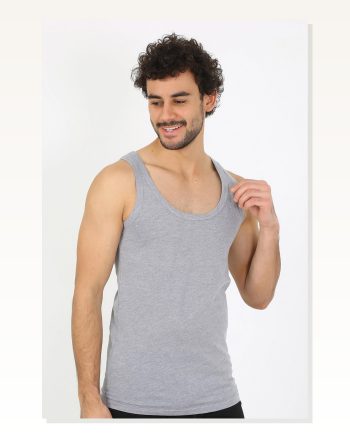 Moda Çizgi Men's Gray Ribbed Undershirt 6502