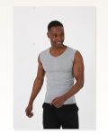 Moda Çizgi Men’s Gray Zero Sleeve Ribbed Undershirt 6504 Marketplace