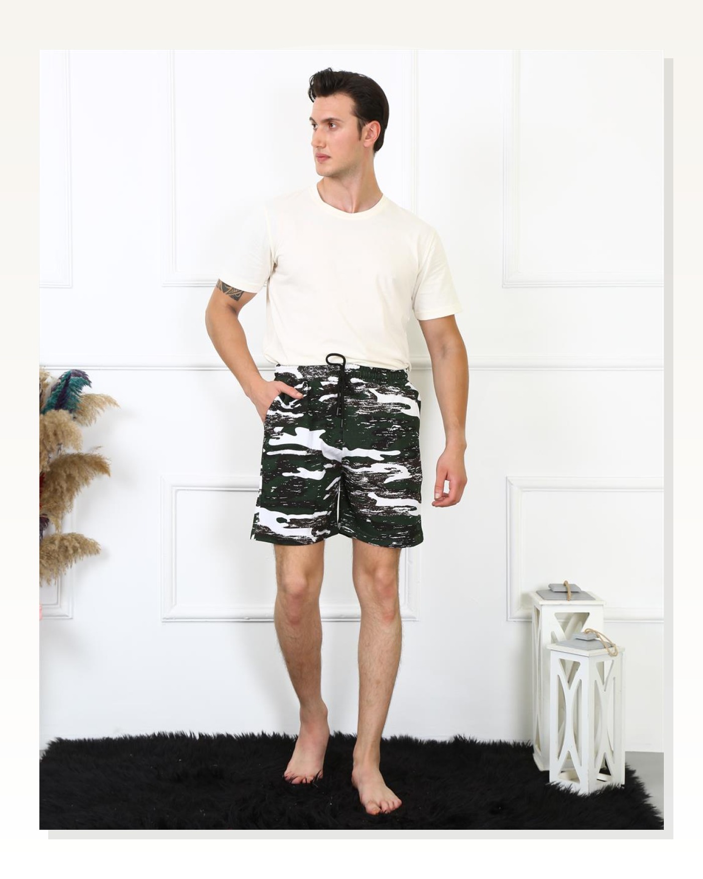 Moda Çizgi Men's Lacoste Black Shorts 27487 Marketplace blank