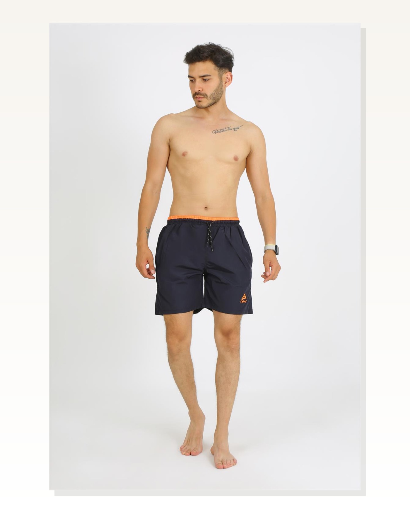 Moda Çizgi Men's Navy Blue Swim Shorts 27485 Marketplace blank