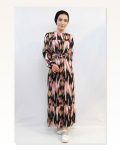 Moda Çizgi Mixed Pattern Dress Powder Marketplace
