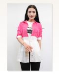 Moda Çizgi Patch Pattern Double Suit Fuchsia Marketplace