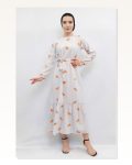Moda Çizgi Patterned Dress Orange Marketplace