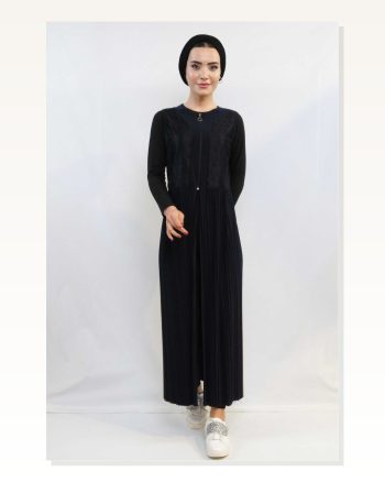 Moda Çizgi Pleated Vest MC714 Navy Blue
