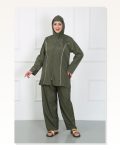 Moda Çizgi Plus Size Hijab Big Swimsuit Khaki 44010 Marketplace