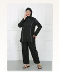 Moda Çizgi Plus Size Hijab Large Swimsuit Black 44010 Marketplace