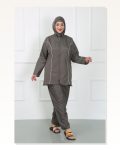 Moda Çizgi Plus Size Hijab Large Swimsuit Smoked 44010 Marketplace