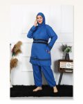 Moda Çizgi Plus Size Hijab Swimsuit 7XL-8XL-9XL-10XL Indigo 55010 Marketplace