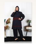 Moda Çizgi Plus Size Hijab Swimsuit 7XL-8XL-9XL-10XL Navy Blue 55010 Marketplace