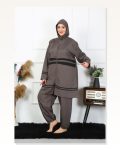 Moda Çizgi Plus Size Hijab Swimsuit 7XL-8XL-9XL-10XL Smoked 55010 Marketplace