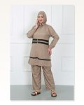 Moda Çizgi Plus Size Hijab Swimsuit Beige 44020 Marketplace