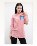 Moda Çizgi Seersucker Shirt Red Marketplace