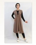 Moda Çizgi Sequin Embroidered Vest Mc724 Beige Marketplace