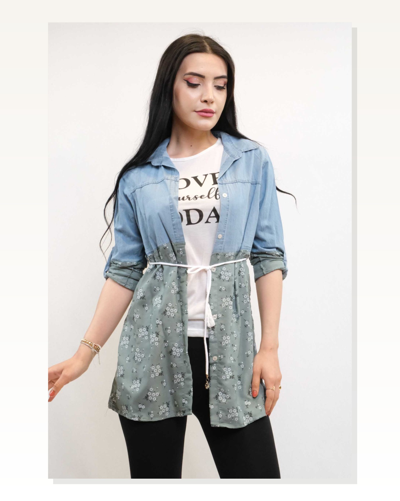 Moda Çizgi Shirt Undershirt T-shirt Double Suit Mint Marketplace blank