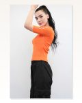 Moda Çizgi Sleeves Stone Knitwear Blouse Orange Marketplace