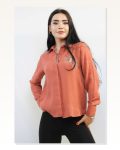 Moda Çizgi Stone Çizgin Shirt MC2301 Coral