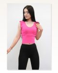 Moda Çizgi Sweater Model Knitwear Blouse Fuchsia Marketplace