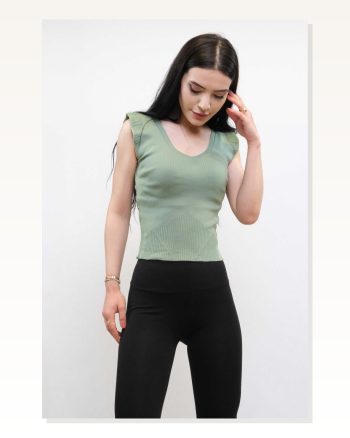 Moda Çizgi Sweater Model Knitwear Blouse Mint