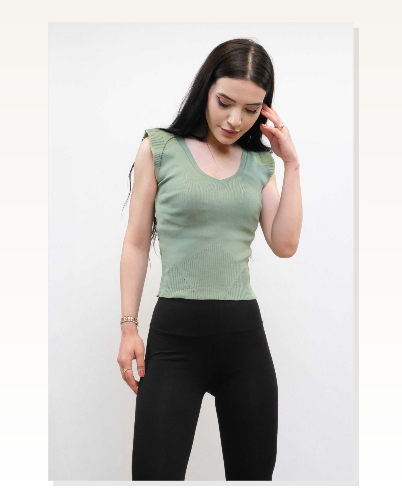 Moda Çizgi Sweater Model Knitwear Blouse Mint Marketplace blank