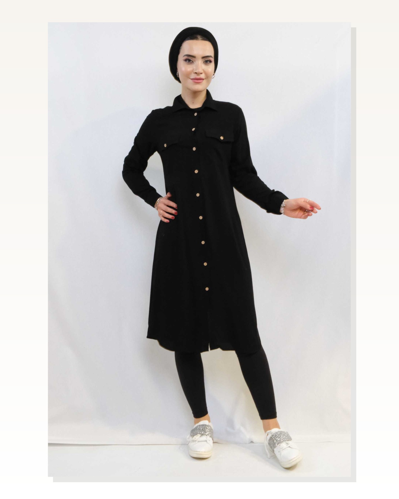 Moda Çizgi Tunic Shirt Black Marketplace blank