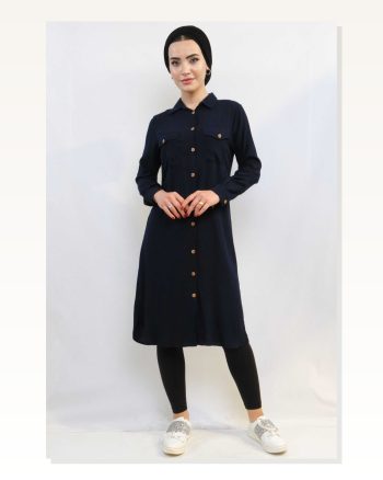 Moda Çizgi Tunic Shirt Navy Blue