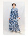 Moda Çizgi Vintage Pattern Dress Blue Marketplace