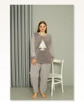 Moda Çizgi Welsoft Polar Kadın Büyük Beden Gri Pijama Takımı 808048 Marketplace