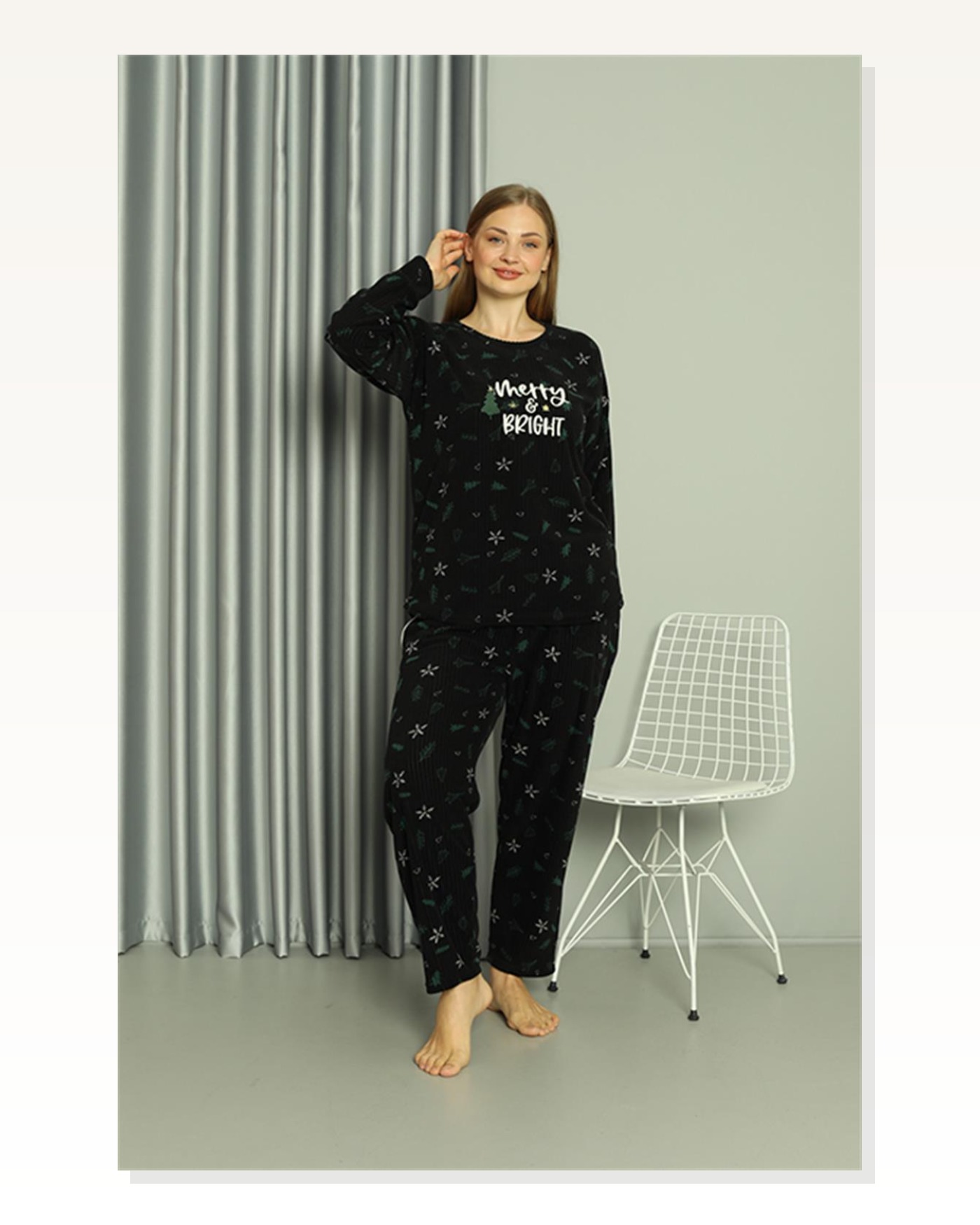 Moda Çizgi Welsoft Polar Kadın Büyük Beden Pijama Takımı 808043 Marketplace blank