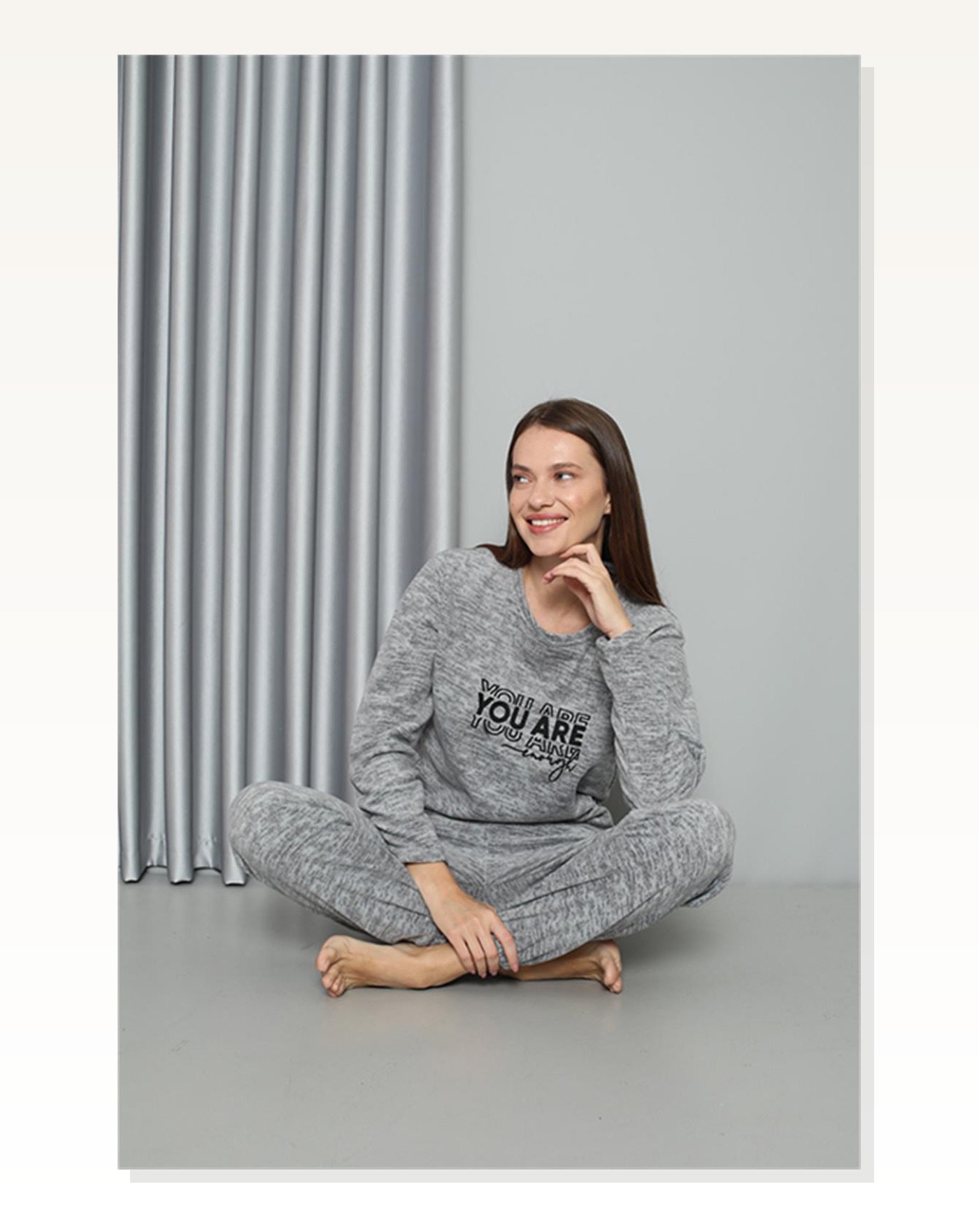 Moda Çizgi Welsoft Polar Women's Pajama Set 8518 Marketplace blank