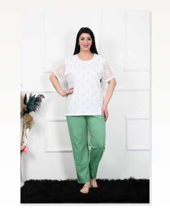 Moda Çizgi Women 5XL-6XL-7XL-8XL Plus Size Short Sleeve Pajama Set 75001