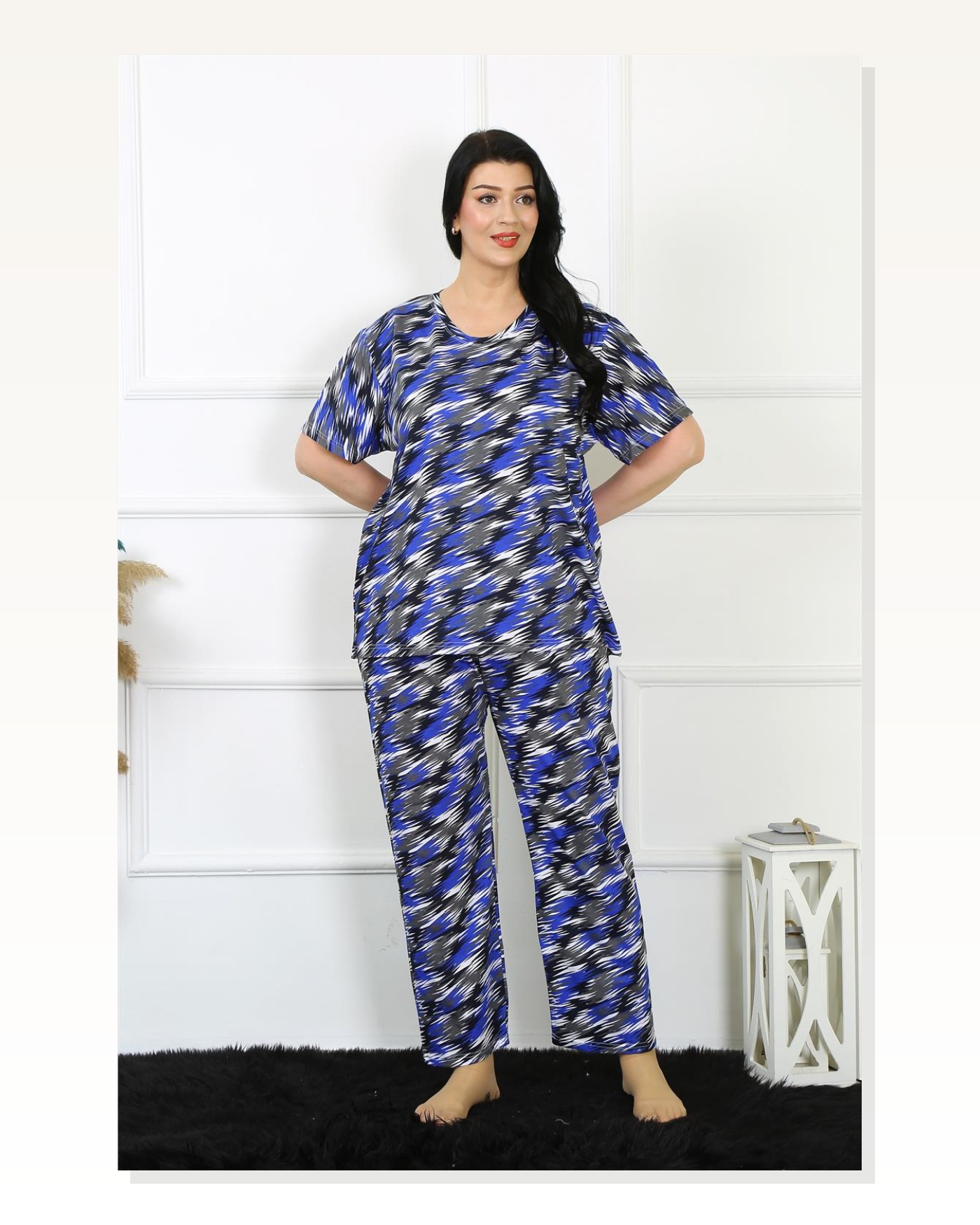 Moda Çizgi Women 5XL-6XL-7XL-8XL Plus Size Short Sleeve Pajama Set 75010 Marketplace blank