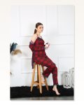 Moda Çizgi Women’s 3-Piece Plaid Dressing Gown Set 16106 Marketplace