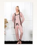 Moda Çizgi Women’s 3-Piece Salmon Dressing Gown Pajama Set 16103 Marketplace